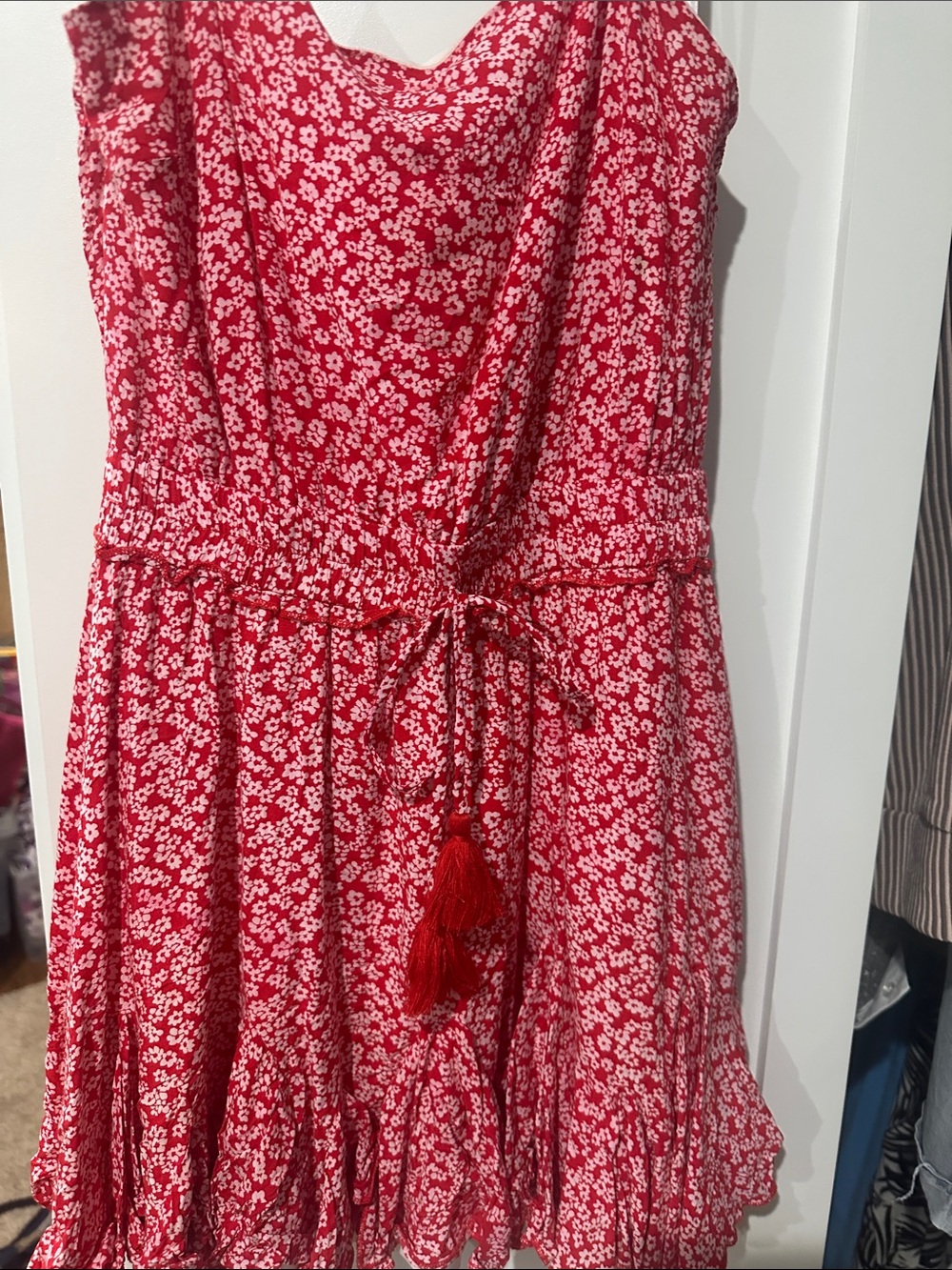 2bella Red Floral Tie-Front Mini Dress
